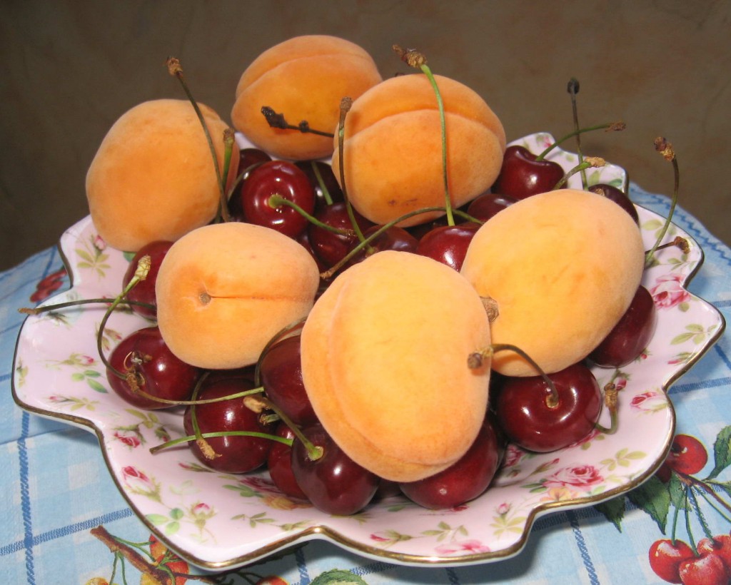 абрикосы и черешня